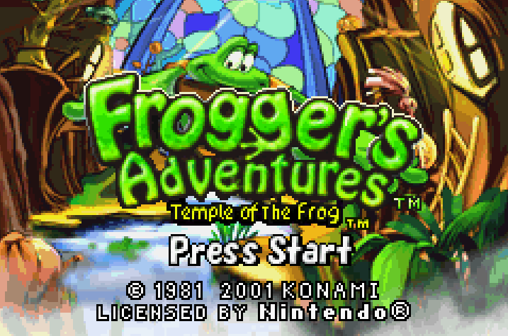 Froggers Adventures Temple of the Frog Title Screen